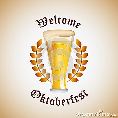 welcome oktoberfest beer festival Cartoon Illustration