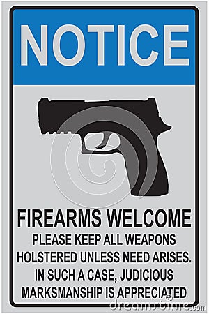 Welcome reminder for owners of firearms Vector Illustration