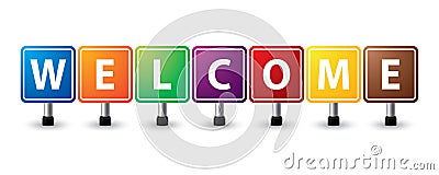 Welcome sign Vector Illustration