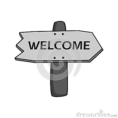 Welcome sign post doodle Vector Illustration