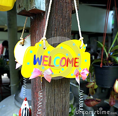 Welcome sign Stock Photo