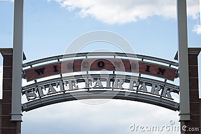 Welcome sign for Wisconsin State Fair Park. Editorial Stock Photo