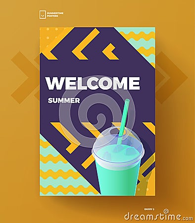 Welcome summer poster Vector Illustration