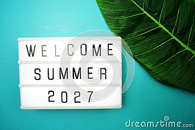 Welcome Summer 2027 word in light box Stock Photo