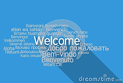 Welcome Tag Cloud Stock Photo