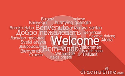 Welcome Tag Cloud Vector Illustration