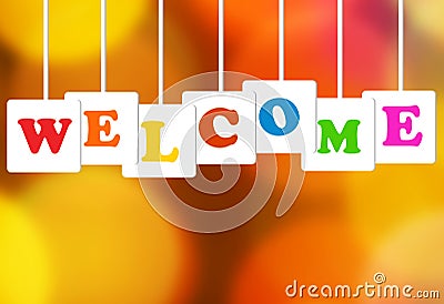 Welcome Text Concept Stock Photo