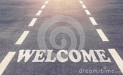 Welcome Text Concept Stock Photo