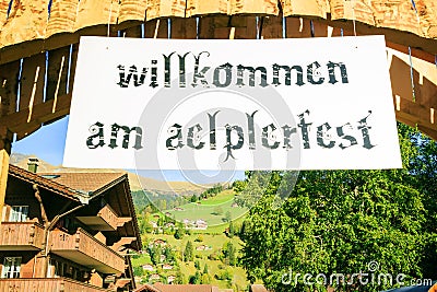 Welcome To The Aelplerfest Stock Photo