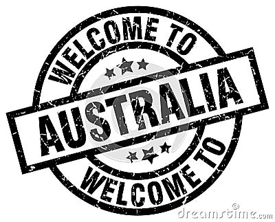 welcome to Australia stamp Vector Illustration