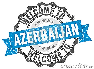 Welcome to Azerbaijan seal Vector Illustration