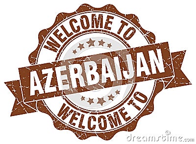 Welcome to Azerbaijan seal Vector Illustration