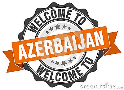 Welcome to Azerbaijan seal Vector Illustration