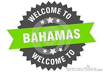 welcome to Bahamas. Welcome to Bahamas isolated sticker. Vector Illustration