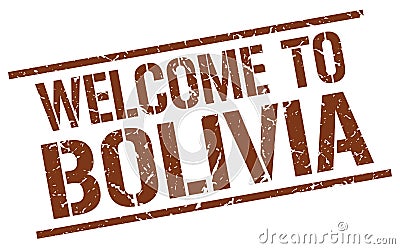 welcome to Bolivia stamp Vector Illustration