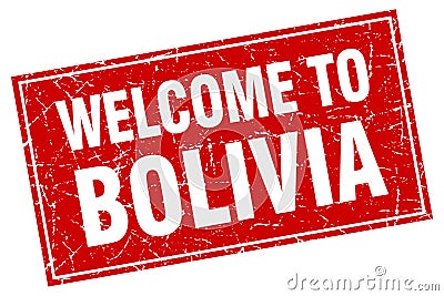 welcome to Bolivia stamp Vector Illustration