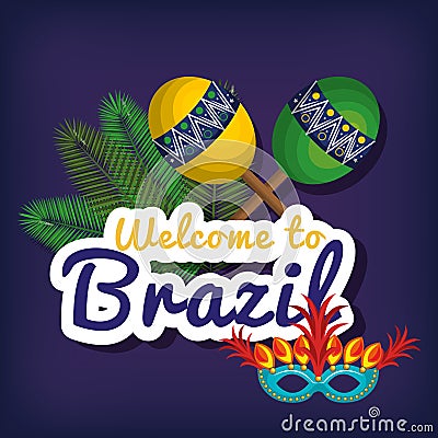 welcome to brazil poster Cartoon Illustration