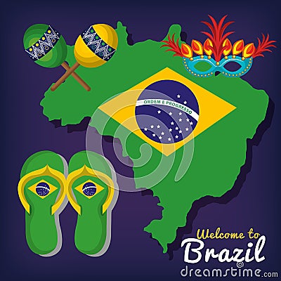 welcome to brazil poster Cartoon Illustration