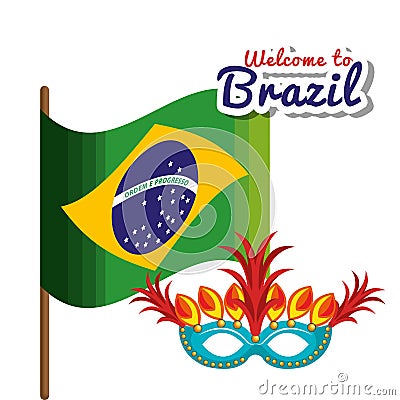 welcome to brazil poster Cartoon Illustration