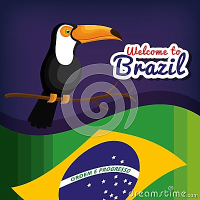 welcome to brazil poster Cartoon Illustration