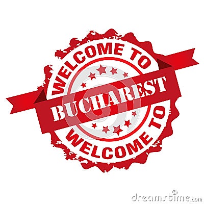 Welcome to Bucharest stamp Vector Illustration