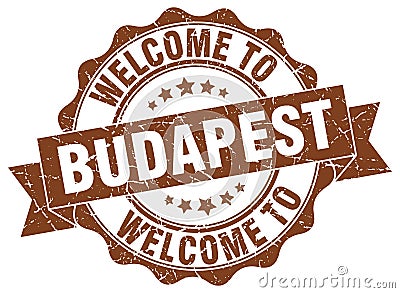Welcome to Budapest seal Vector Illustration