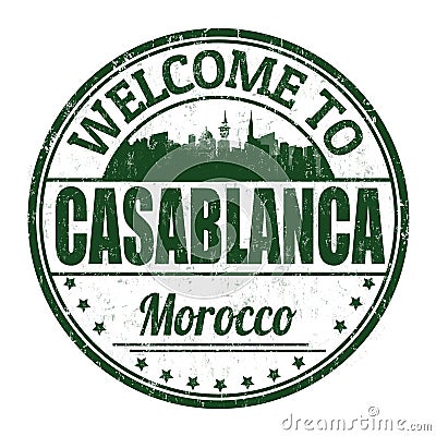 Welcome to Casablanca grunge rubber stamp Vector Illustration