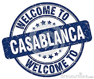 welcome to Casablanca stamp Vector Illustration