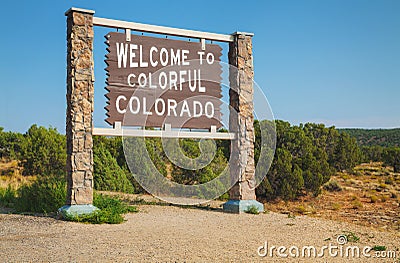 Welcome to Colorado road sign Stock Photo