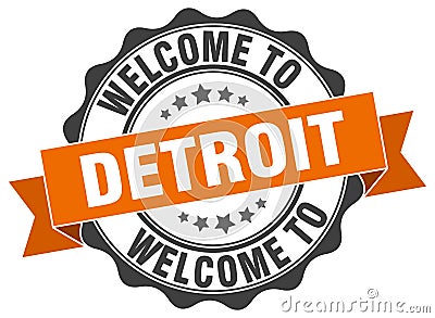 Welcome to Detroit seal Vector Illustration