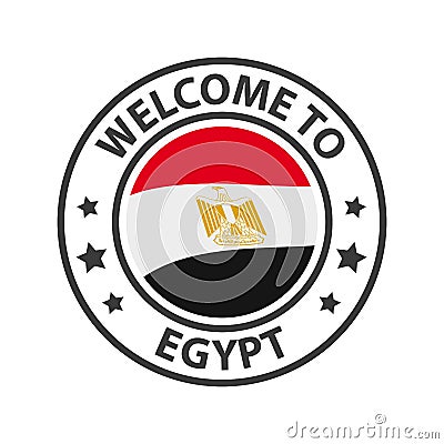 Welcome to Egypt. Collection of welcome icons. Vector Illustration