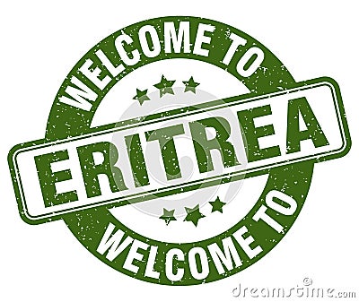 Welcome to Eritrea stamp. Eritrea round sign Vector Illustration