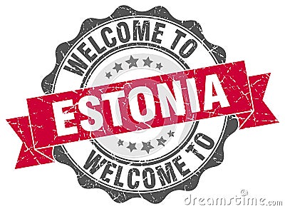 Welcome to Estonia seal Vector Illustration