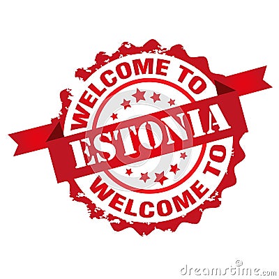Welcome to Estonia stamp Vector Illustration