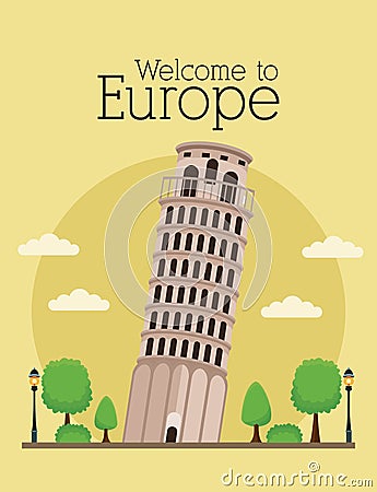 Welcome to europe Vector Illustration
