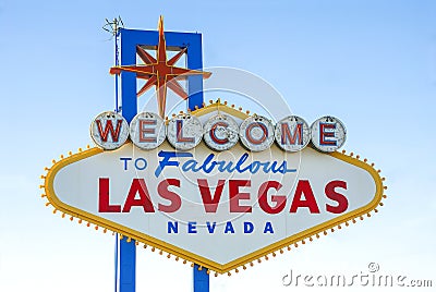 Welcome to Fabulous Las Vegas Famous Sign Editorial Stock Photo