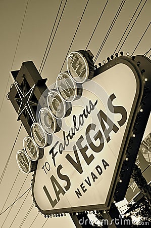 Welcome to fabulous Las Vegas (retro style) Stock Photo