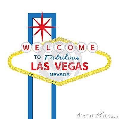 Welcome to fabulous Las Vegas sign icon. Classic retro Vector Illustration