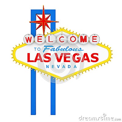 Welcome to Fabulous Las Vegas Sign Isolated Stock Photo