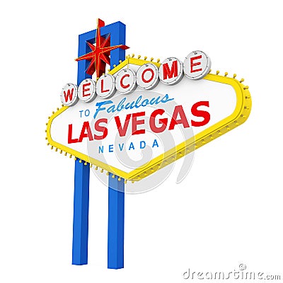 Welcome to Fabulous Las Vegas Sign Isolated Stock Photo