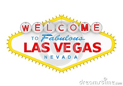 Welcome to Fabulous Las Vegas Sign Isolated Stock Photo