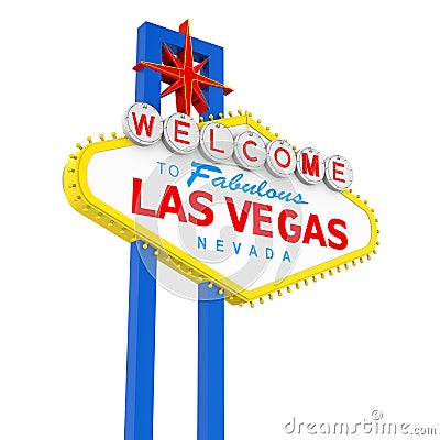 Welcome to Fabulous Las Vegas Sign Isolated Stock Photo