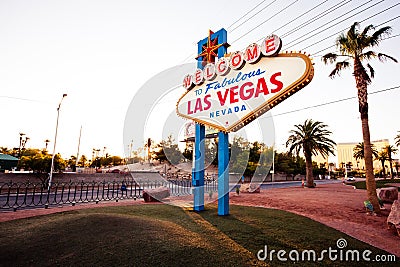 The Welcome to Fabulous Las Vegas sign on Las Vega Editorial Stock Photo