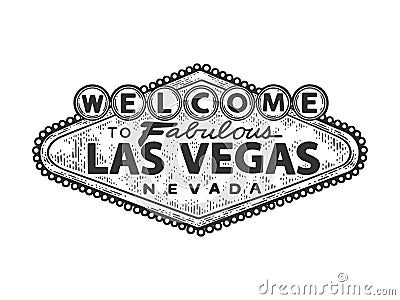 Welcome to Fabulous Las Vegas sign sketch vector Vector Illustration