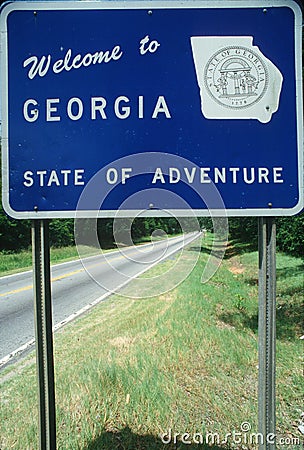 Welcome to Georgia Sign Stock Photo