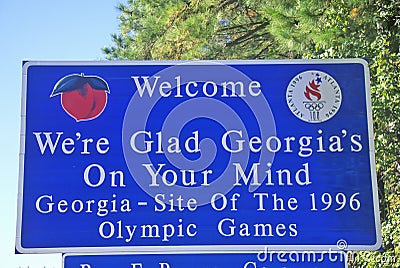Welcome to Georgia Sign Editorial Stock Photo