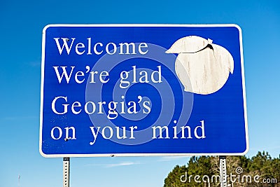 Welcome to Georgia Sign Stock Photo