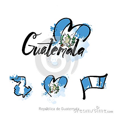 Welcome to guatemala guatemala city card and letter design in colorful rainbow color and typographic icon design Vector Illustration