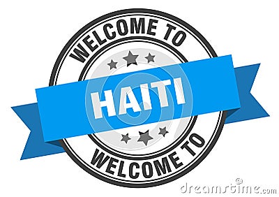 welcome to Haiti. Welcome to Haiti isolated stamp. Vector Illustration