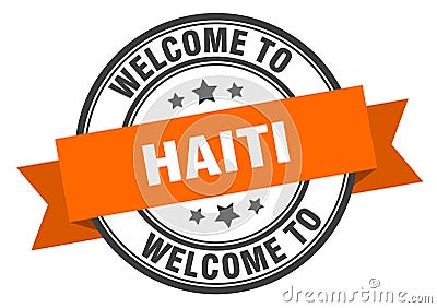 welcome to Haiti. Welcome to Haiti isolated stamp. Vector Illustration